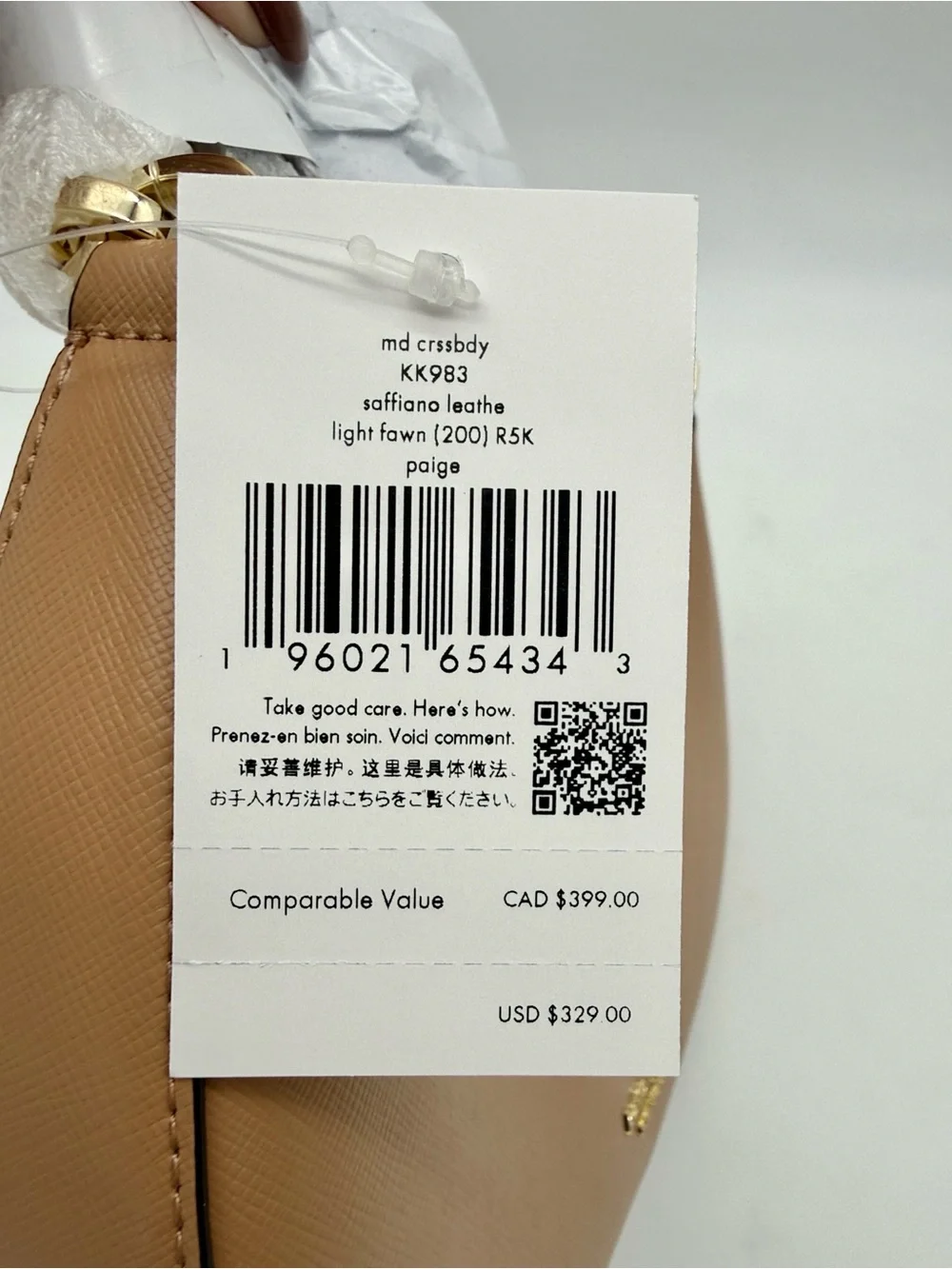 Kate Spade Paige Shoulder Bag Light Fawn